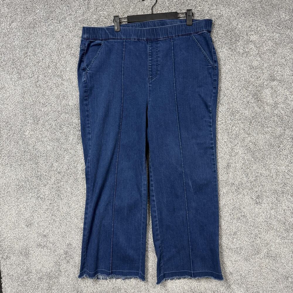 Isaac Mizrahi Live! Capri Jeans Womens Size 18WT Blue Straight Leg Cropped Denim